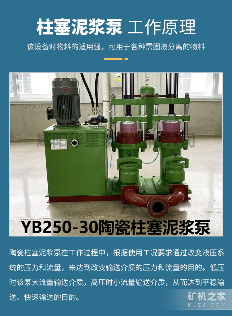 YB250-30陶瓷柱塞泥浆泵工作原理