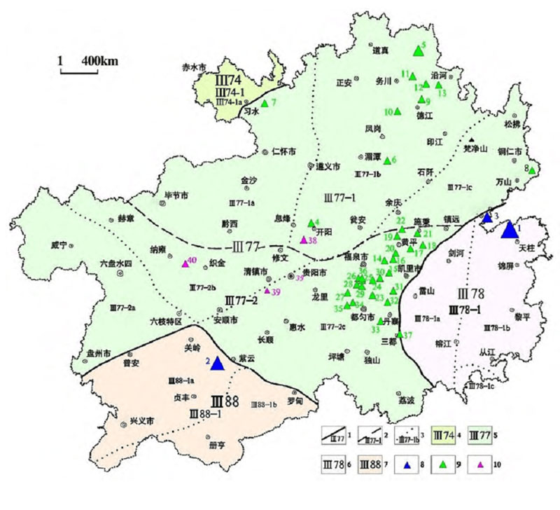 贵州省重晶石矿床分布略图